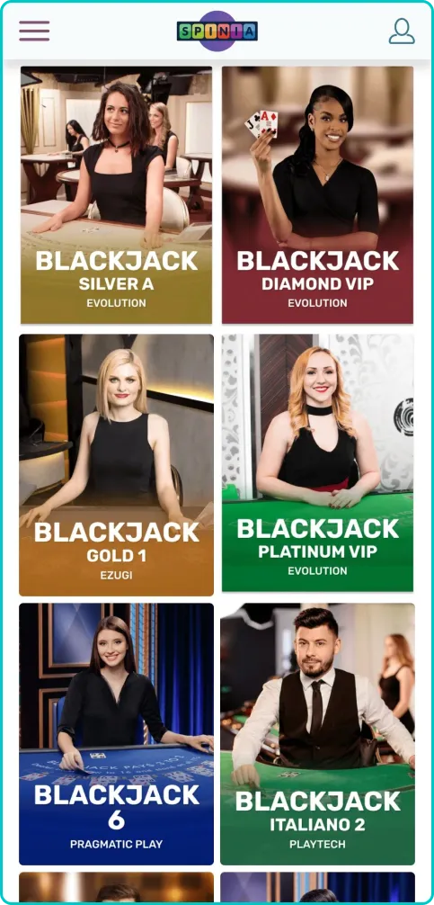 Spinia Live-Casino Blackjack
