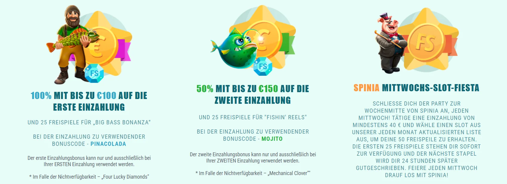 Spinia Casino Promoaktionen
